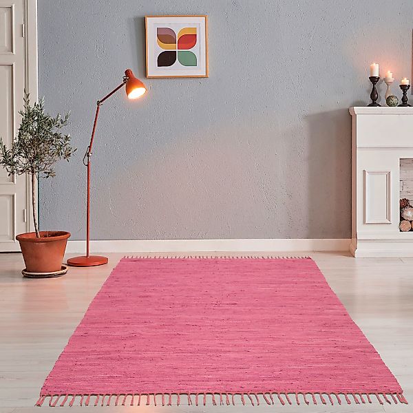 THEKO Teppich "Happy Cotton Fleckerl, handgewebt" rechteckig 5 mm Höhe Flac günstig online kaufen