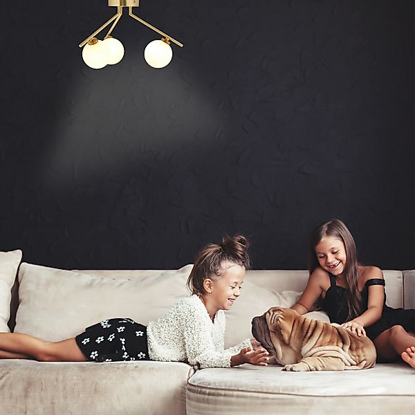 relaxdays Deckenleuchte Deckenlampe mit 3 Kugeln günstig online kaufen