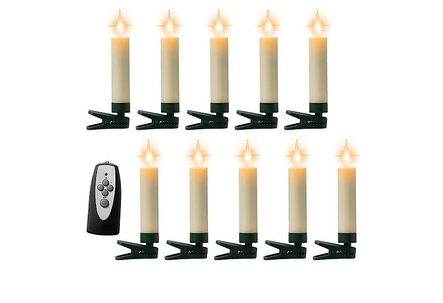 MARELIDA LED-Christbaumkerzen Baumkerzen mit Clip 10 Weihnachtskerzen Baumb günstig online kaufen