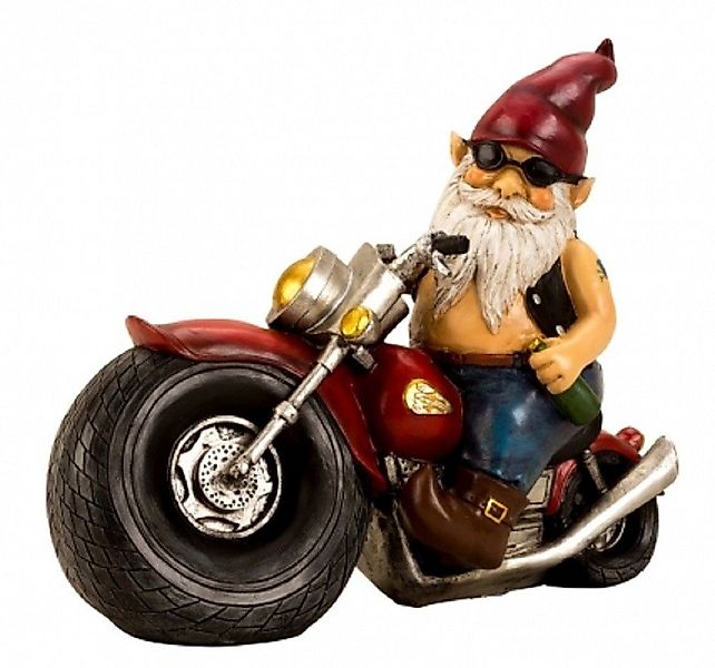 Geschenkestadl Gartenzwerg Rockiger Gartenzwerg – Motorrad-Rocker mit Kultf günstig online kaufen