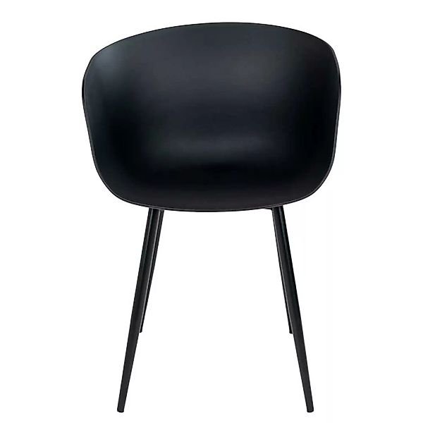 Kunststoff Stühle in Schwarz Gestell aus Metall (2er Set) günstig online kaufen