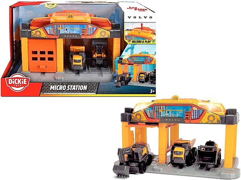 Dickie Toys Spiel-Gebäude Micro Construction Station, inklusive 3 Volvo Bau günstig online kaufen