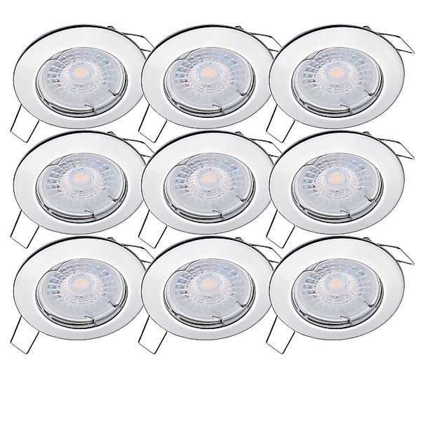 Oktaplex 9er Set Einbauspot Sedan Stufenlos Dimmbar Warmweiß 3000K 380lm 5W günstig online kaufen