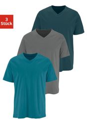 H.I.S T-Shirt Packung, 3 Stk. tlg. mit V-Ausschnitt aus Baumwolle, Unterhem günstig online kaufen