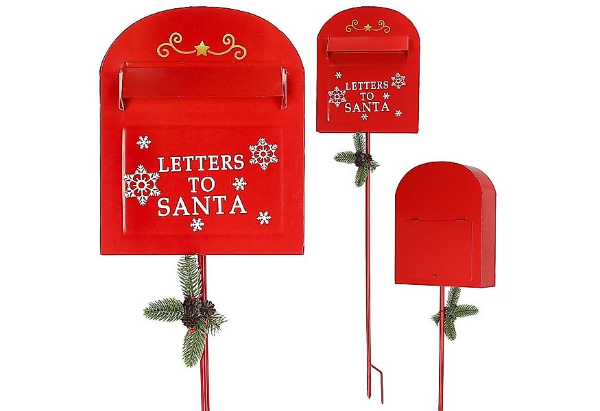CEPEWA Dekoobjekt Briefkasten 'Letters to Santa' Weihnachtspost Gartensteck günstig online kaufen