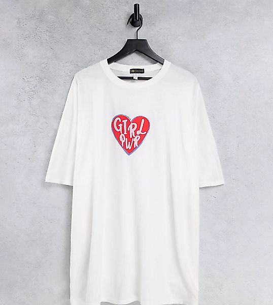 I Saw It First Plus – T-Shirt mit Motiv in Weiß günstig online kaufen