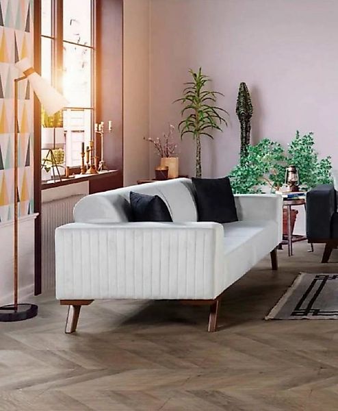 JVmoebel Sofa Luxus Dreisitzer Moderne Couch Möbel Weiß Couchen Stoff Texti günstig online kaufen