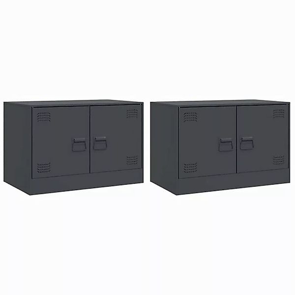 vidaXL TV-Schrank TV-Schränke 2 Stk. Anthrazit 67x39x44 cm Stahl günstig online kaufen