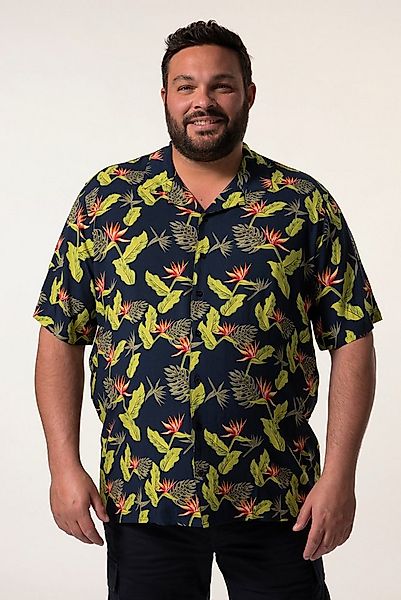 Men Plus Kurzarmhemd Viskose-Hemd Halbarm Cubakragen Alloverdruck günstig online kaufen