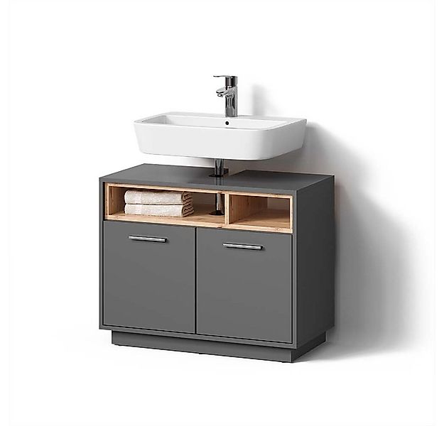 Livinity® Waschbeckenunterschrank Temo, Anthrazit, 80 x 64 cm (1-St) günstig online kaufen
