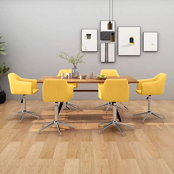 Vidaxl Esszimmerstühle 6 Stk. Drehbar Gelb Stoff günstig online kaufen