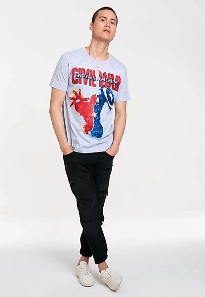 LOGOSHIRT T-Shirt "Marvel - Captain America - Civil War", mit großem Captai günstig online kaufen