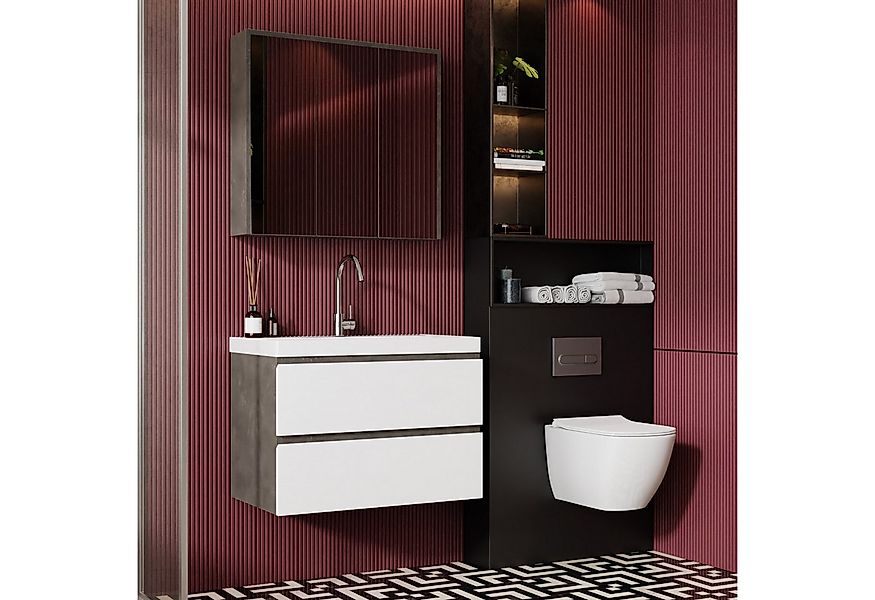 Karen Badmöbel-Set Badmöbel Set Beta 80, (Komplett-Set, 3-Teilig (Unterschr günstig online kaufen