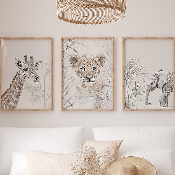 WANDKIND Poster Safari Light Abenteuer 3er günstig online kaufen