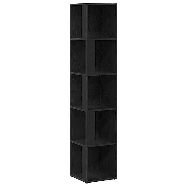 vidaXL Fächerschrank Eckschrank Schwarz Eiche 33x33x164,5 cm Holzwerkstoff günstig online kaufen