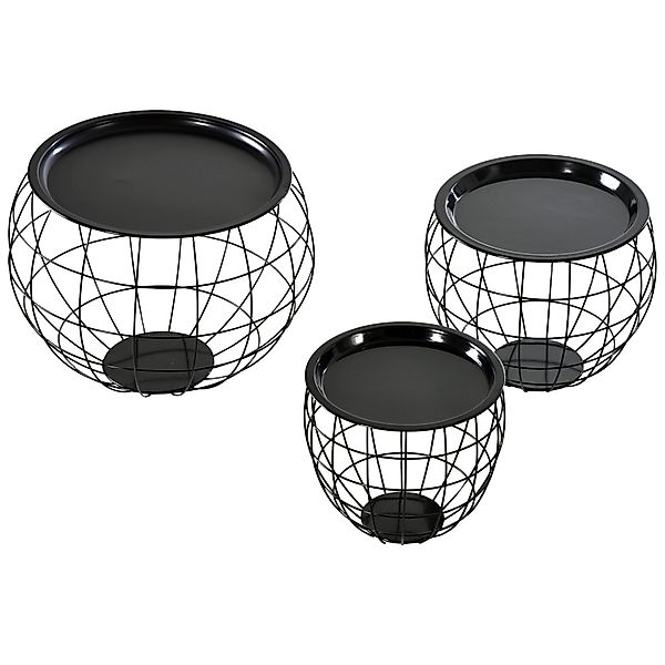HOMCOM Couchtisch 3er-Set Beistelltisch, Kaffeetisch, abnehmbare günstig online kaufen