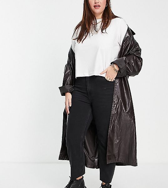 Vero Moda Curve – Brenda – Jeans in Schwarz mit geradem Bein günstig online kaufen