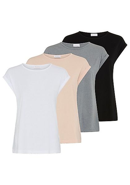 Boysen's T-Shirt (4er-Pack) figurumspielende Passform, Rundhalsausschnitt günstig online kaufen