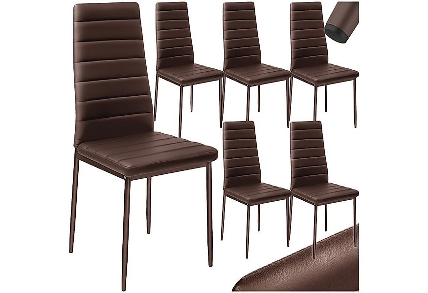 tectake Esszimmerstuhl Küchenstühle Kunstleder (Set, 6 St), Leicht, weich, günstig online kaufen