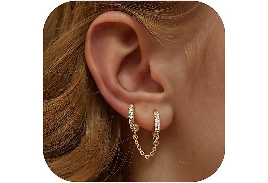 LuxusKollektion Ohrring und Ketten Set Ohrringe Silber 925 Zirkonia Ohrstec günstig online kaufen