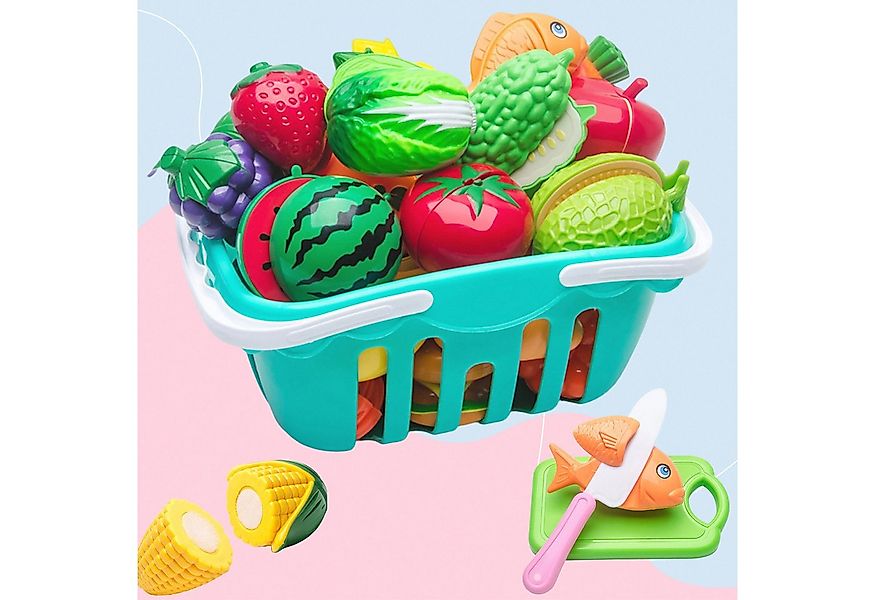 MODFU Spiellebensmittel 75 teiliges Kinder Schneiden Spiellebensmittel Set günstig online kaufen