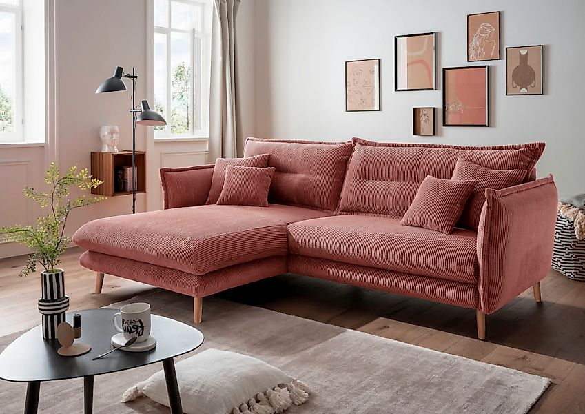 INOSIGN Ecksofa "Lazio modern und bequem, schmale Armlehnen, tolle Detailve günstig online kaufen
