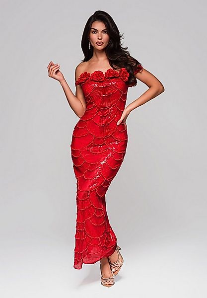 OMBRE Abendkleid Elegantes Abendkleid mit floralen Details und Pailletten günstig online kaufen