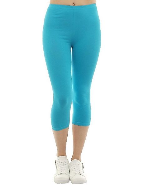 F&K-Mode Caprileggings Damen Capri 3/4 Leggings kurze Baumwolle Hose kurze günstig online kaufen