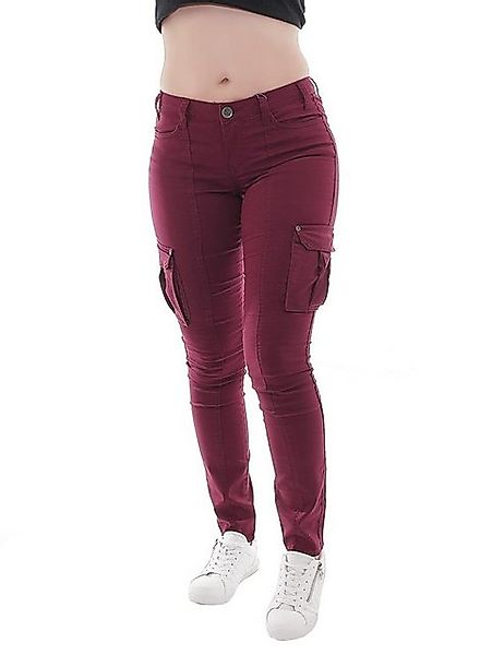 YESET Cargojeans Cargojeans Cargo Hose Jeans Röhre bordeaux 405125 Röhrenfo günstig online kaufen