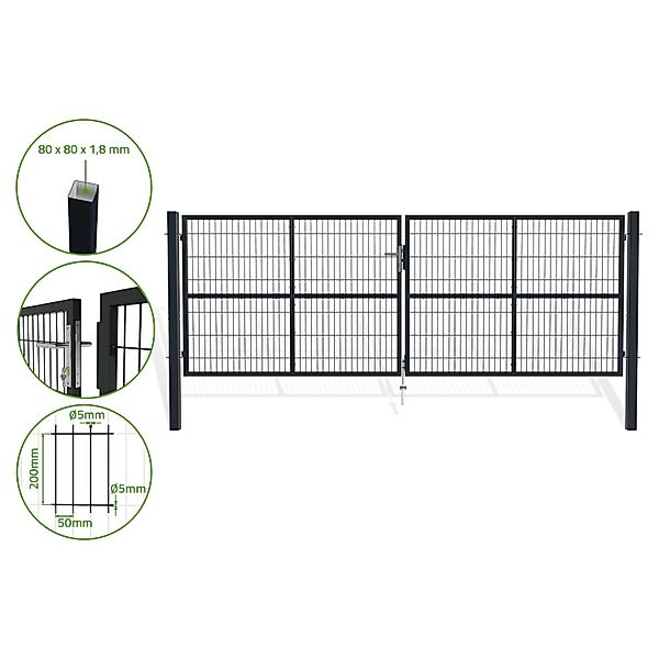 Casanoov 4 M H 140 Cm Razo Maschentor & 1 M Razo H 140 Cm Graues Tor günstig online kaufen