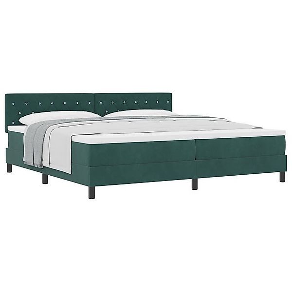 vidaXL Bett Boxspringbett mit Matratze Dunkelgrün 200x200 cm Samt (1-tlg) günstig online kaufen