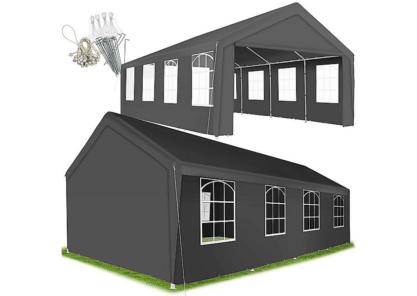 tectake Pavillon Partyzelt, mit 4 Seitenteilen, (800 x 400 x 315 cm, Komple günstig online kaufen