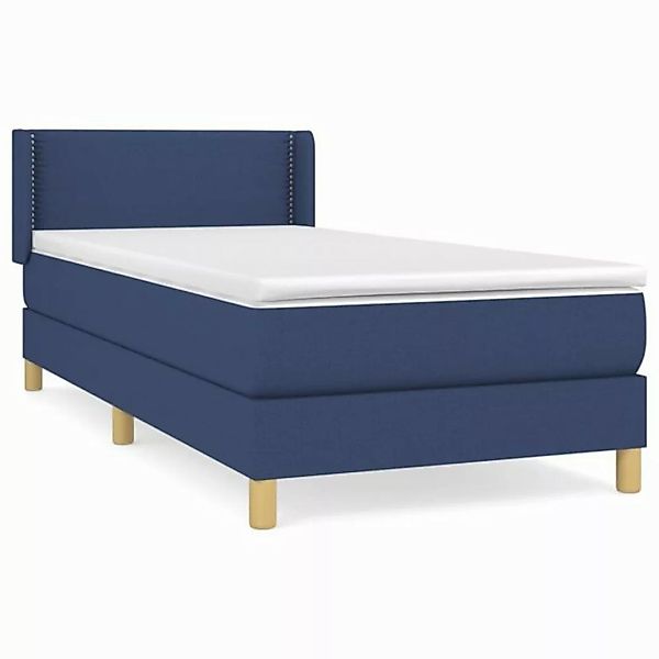 vidaXL Boxspringbett Boxspringbett mit Matratze Blau 100x200 cm Stoff Bett günstig online kaufen