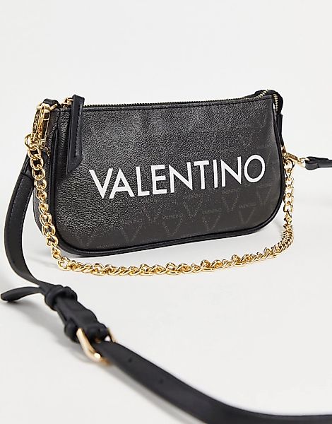 Valentino Bags – Liuto – Schultertasche mit Monogramm-Print in Schwarz günstig online kaufen