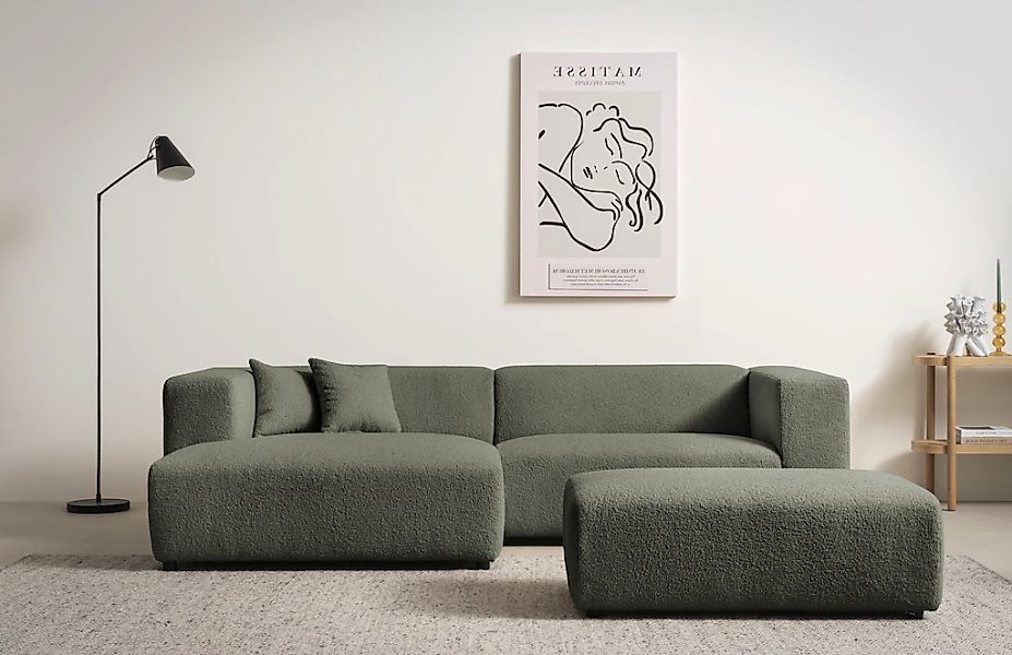 Home affaire Polsterecke "BAKELS, Ecksofa-Set mit Hocker, L-Form mit Schlaf günstig online kaufen