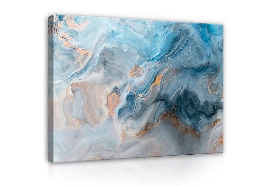 Wallarena Leinwandbild Marmor Abstrakt Blau Modern Bilder Wandbild Groß XXL günstig online kaufen
