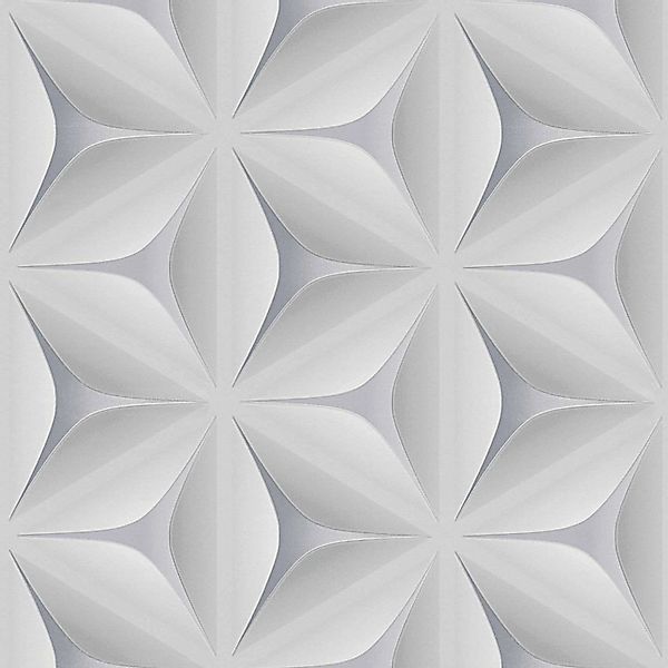 Bricoflor 3D Tapete in Hellgrau Moderne Blumentapete Im Grafik Design für B günstig online kaufen