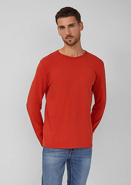 s.Oliver Langarmshirt T-Shirt Softes Longsleeve mit Crew Neck und Logo-Patc günstig online kaufen