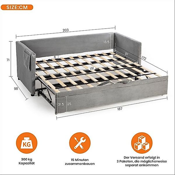 HOMYEDAMIC Schlafsofa 172 x 187 cm Schlafsofa Sofa-Bettgestell 2-Sitzer Sof günstig online kaufen