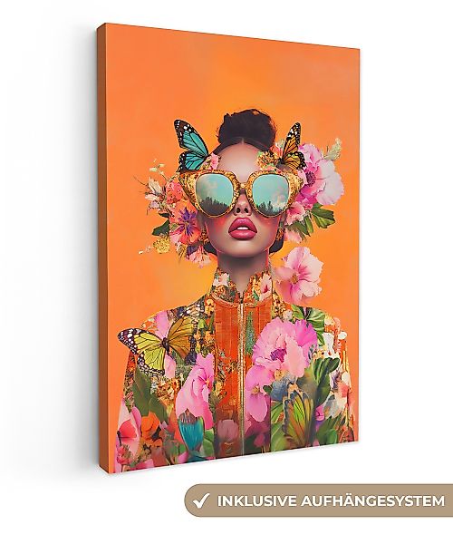 OneMillionCanvasses® Leinwandbild Schmetterlinge - Frau - günstig online kaufen