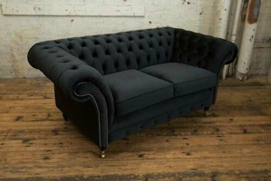 JVmoebel Chesterfield-Sofa, Chesterfield 2 Sitzer Couch Textil Stoff Sofa M günstig online kaufen