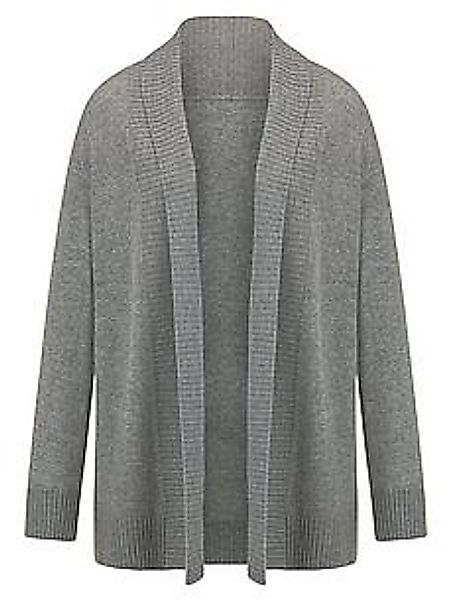 Long-Strickjacke aus Schurwolle und Kaschmir Peter Hahn grau günstig online kaufen