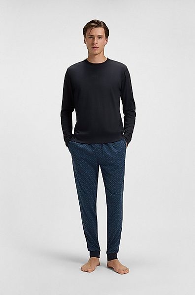 BOSS Pyjama Relax Long Set (2 tlg) Neuheit, Oberteil unifarben, Unterteil g günstig online kaufen