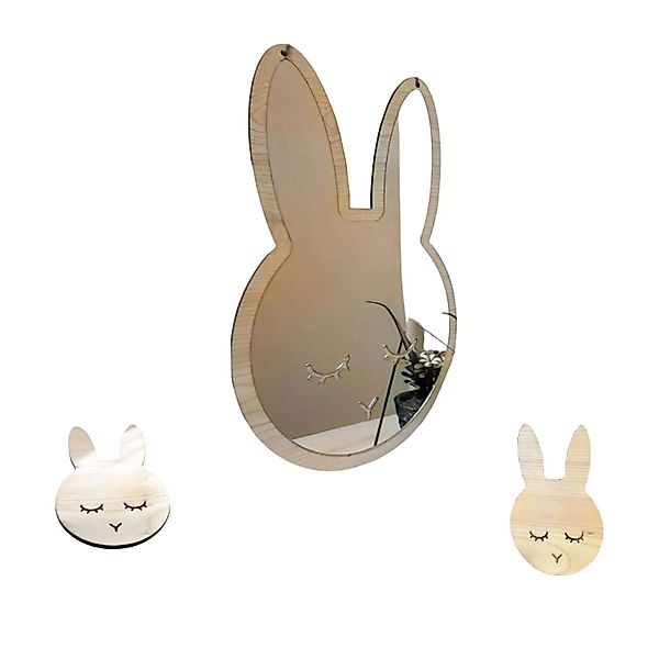 Jungengel Wandspiegel Hasen Design Kinderspiegel Kinderzimmer günstig online kaufen