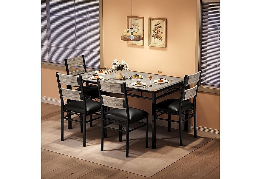 GarveeMore Essgruppe Essgruppe, Esstisch und Polsterstühle, (5-tlg) günstig online kaufen