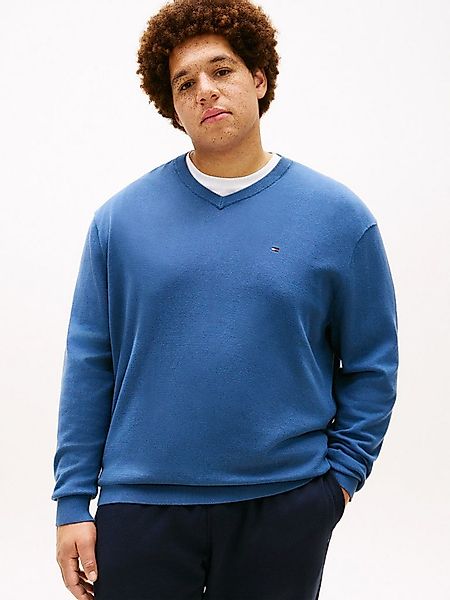 Tommy Hilfiger Big & Tall V-Ausschnitt-Pullover BT-ESSENTIAL COTTON (Rippbü günstig online kaufen