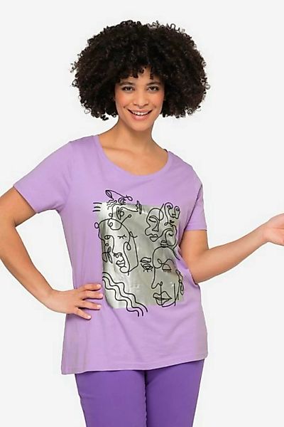 Angel of Style Rundhalsshirt T-Shirt Gesichter-Motiv Rundhals Halbarm günstig online kaufen