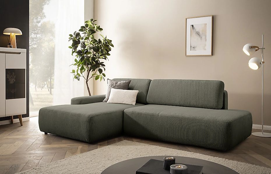 INOSIGN Ecksofa "TORGE, Schlafsofa Cord, Samtvelours u. Strukur fein, Couch günstig online kaufen