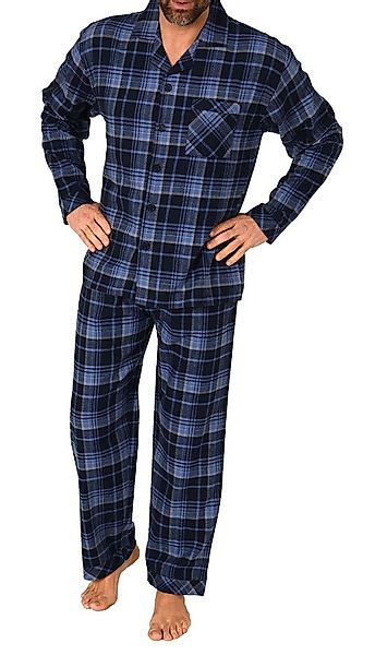 Normann Pyjama Durchgeknöpfter Herren Flanell Schlafanzug langarm, Pyjama k günstig online kaufen