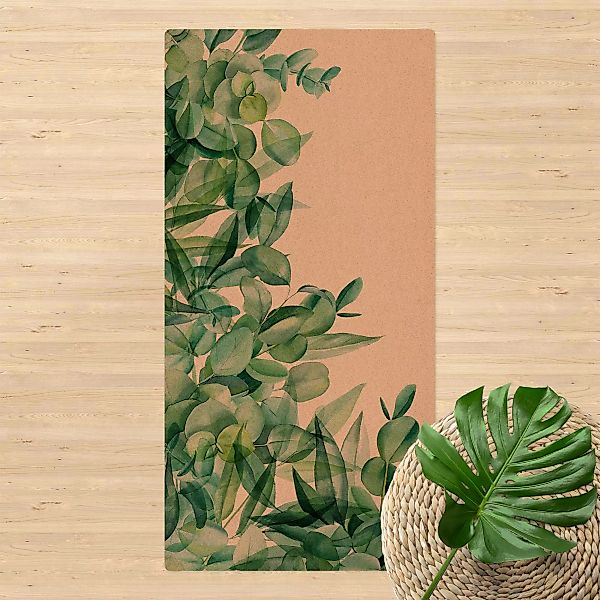 Kork-Teppich Dickicht Eukalyptusblätter Aquarell günstig online kaufen